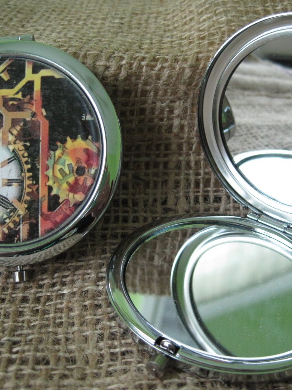 Steampunk Themed Compact/Pocket Mirror